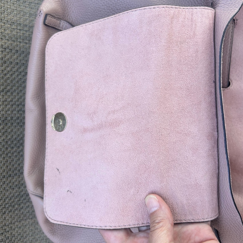 Michael Kors Blush Pink Pebbled Leather Drawstring Tote - Picture 4 of 5